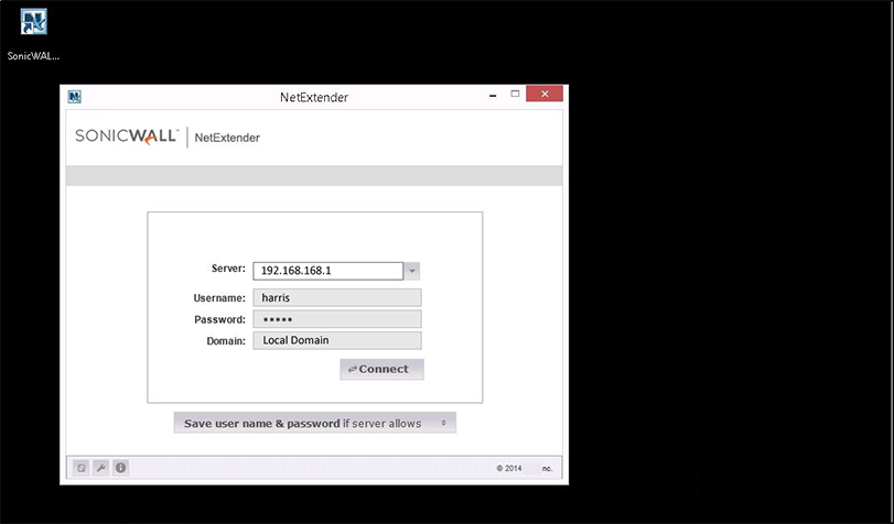 Connecting to Sonicwall VPN using NetExtender VPN client